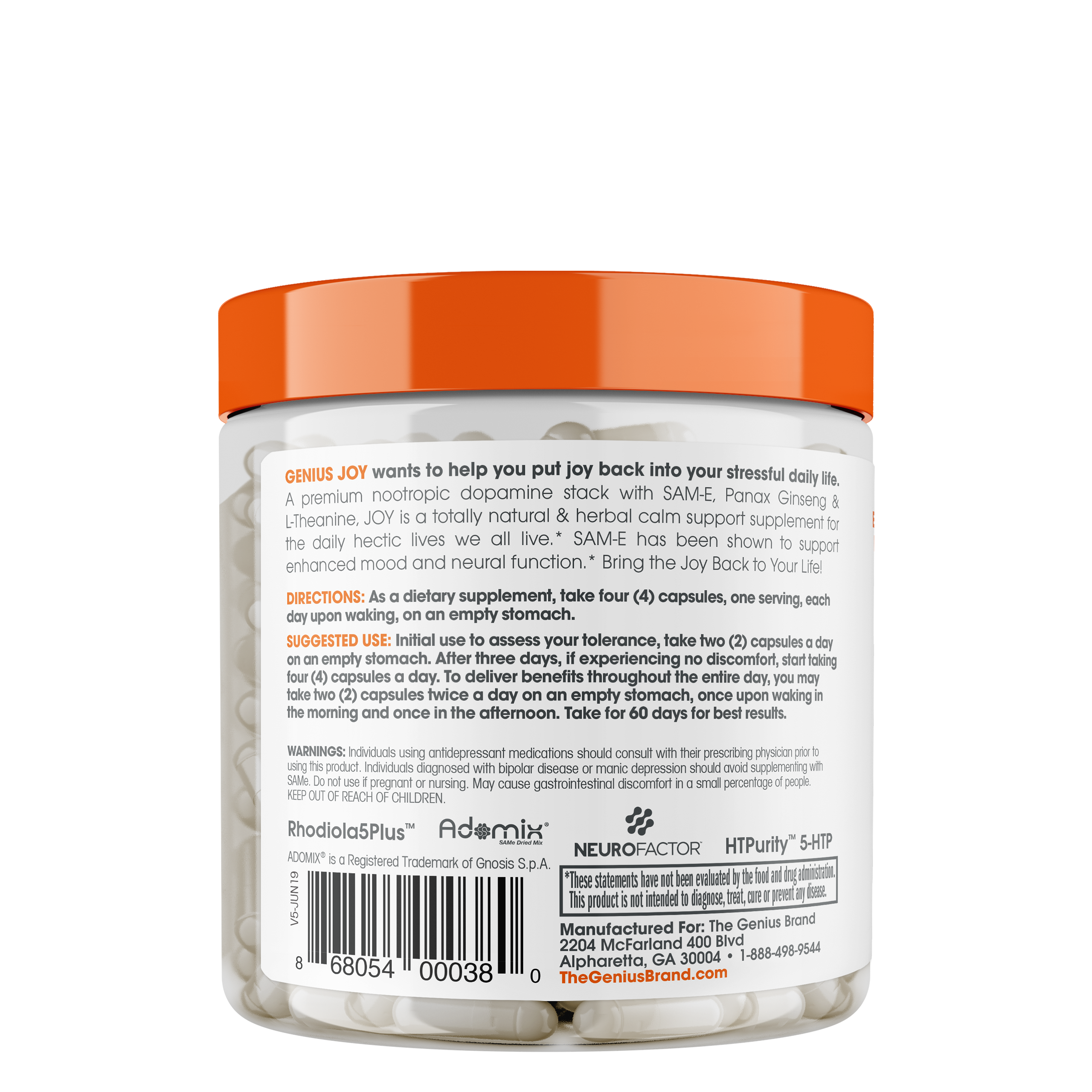 Genius Joy Back Label