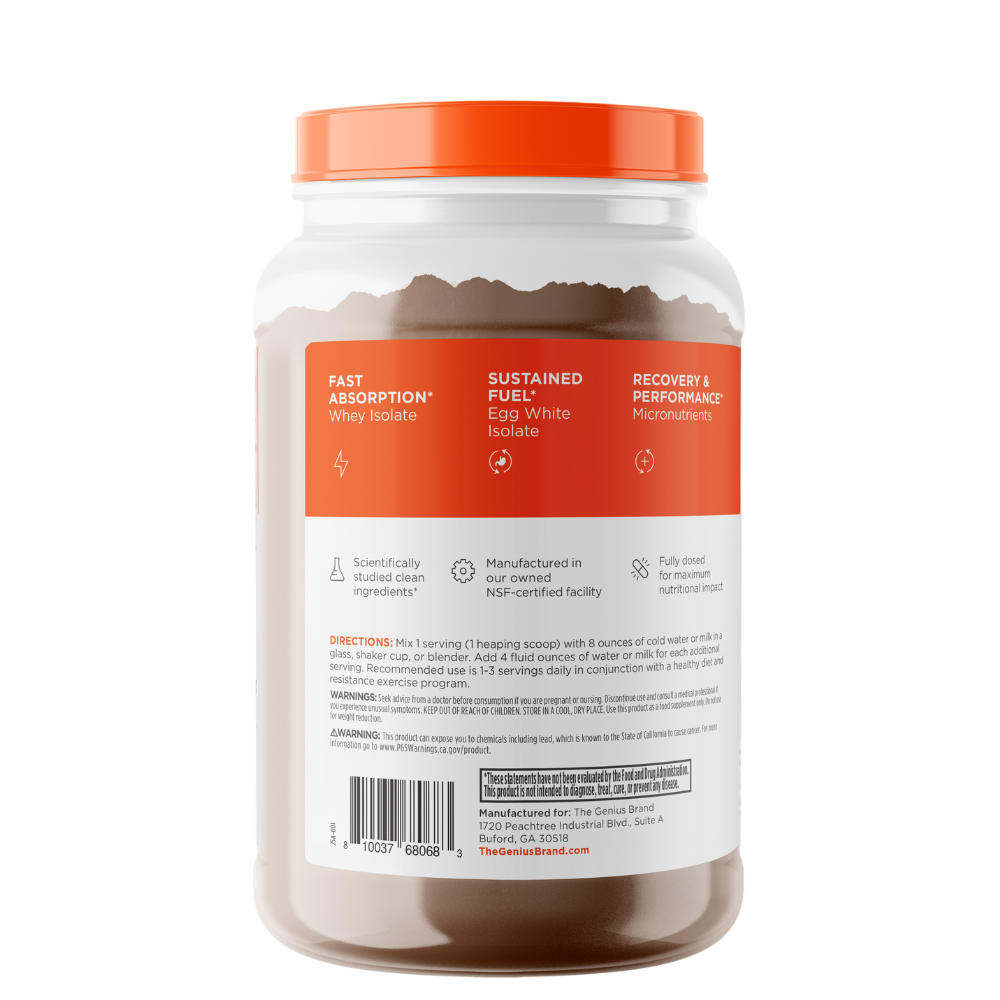 Genius Protein Powder Back Label