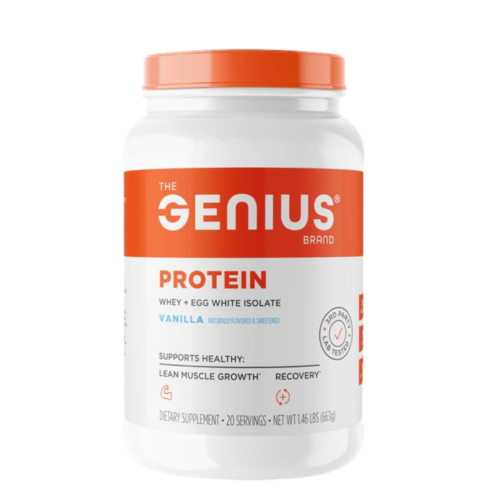 Genius Protein Powder Label Vanilla