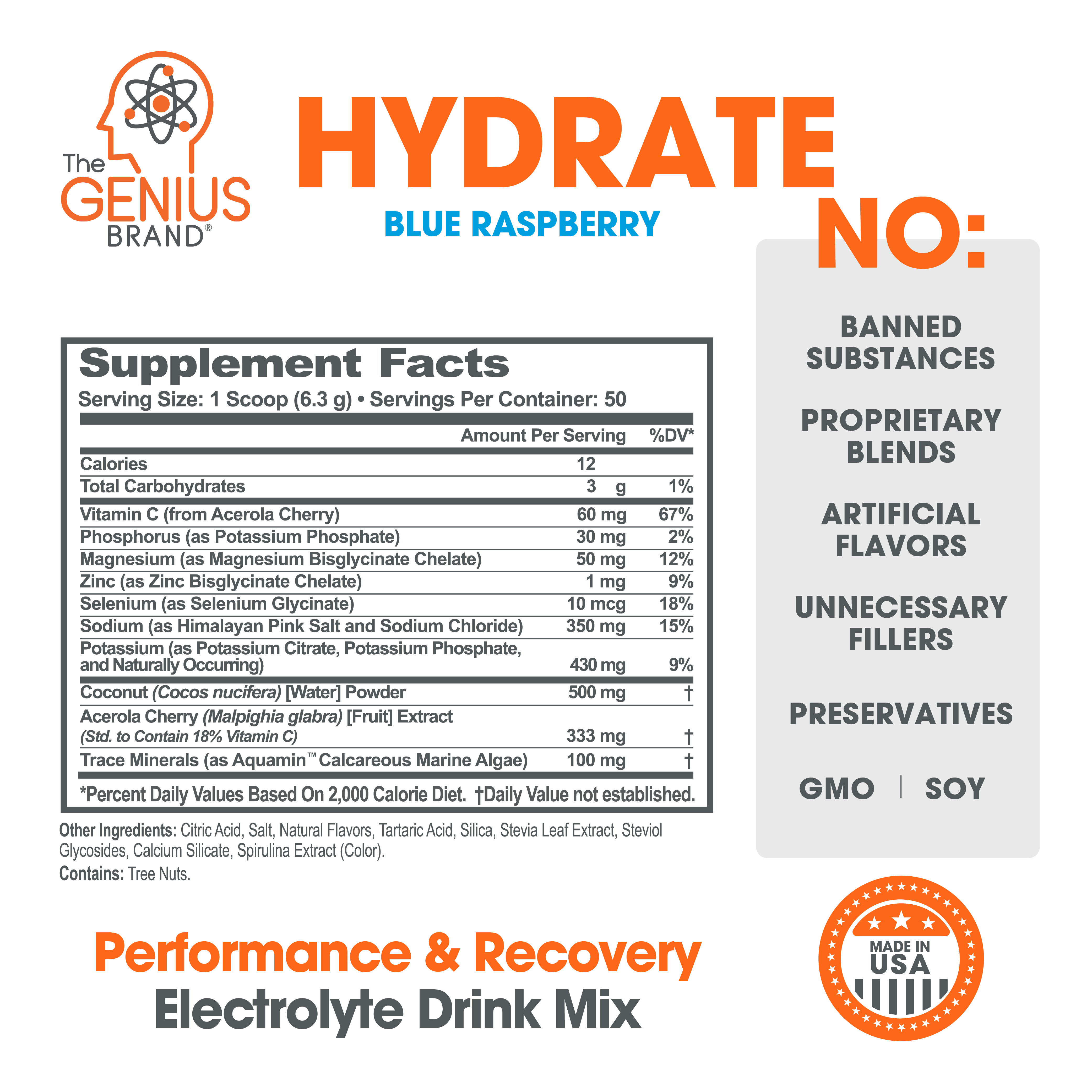 Genius Hydrate for Natural Hydration and Recovery