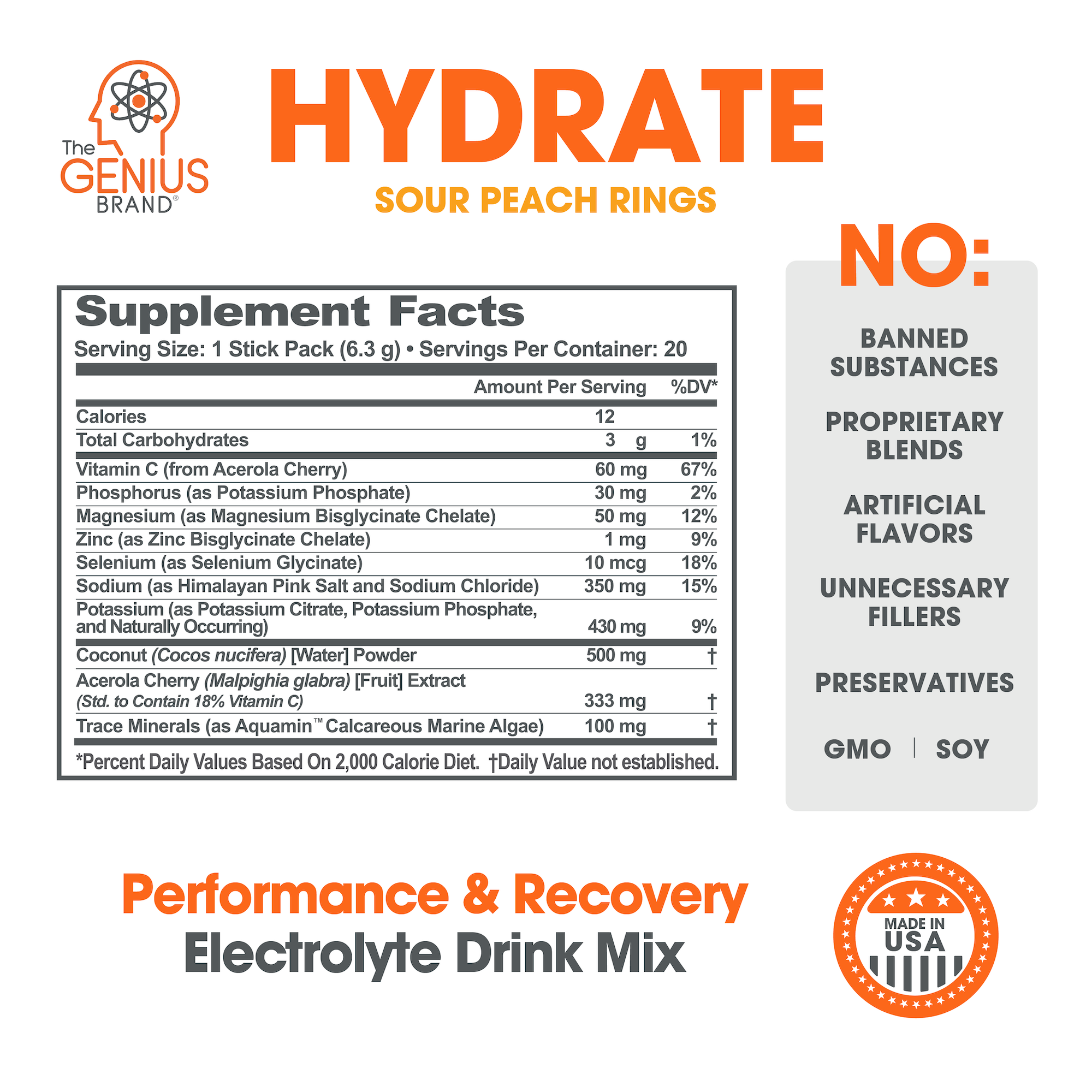 Genius Hydrate for Natural Hydration and Recovery