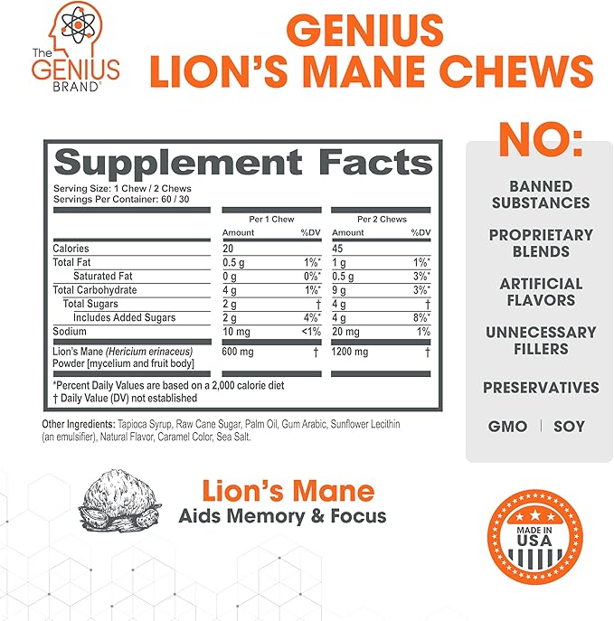 Genius Lion's Mane Soft Chews