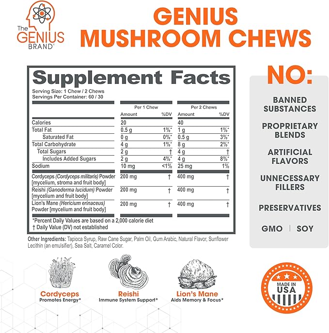 Genius Mushroom Soft Chews