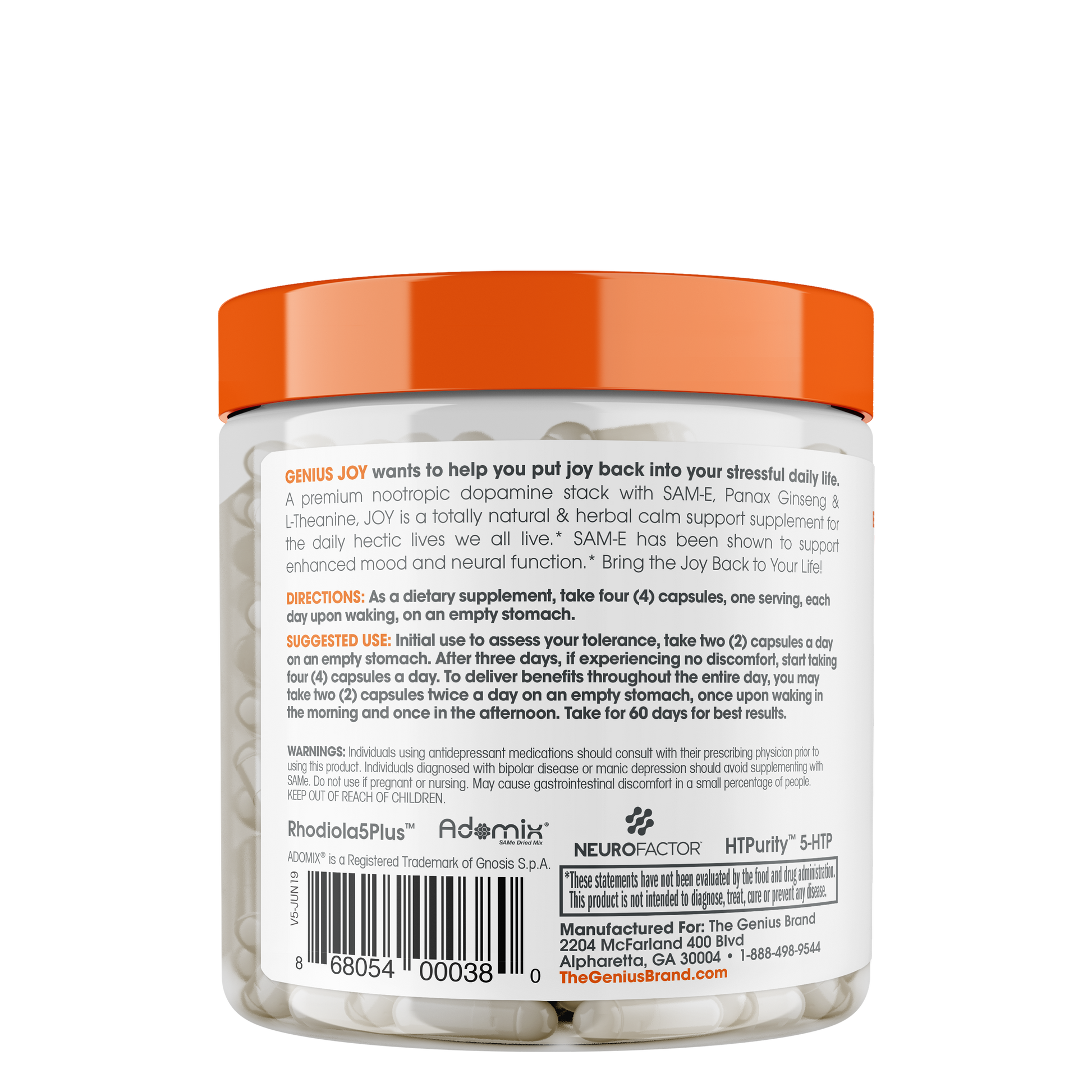 Genius Joy Back Label