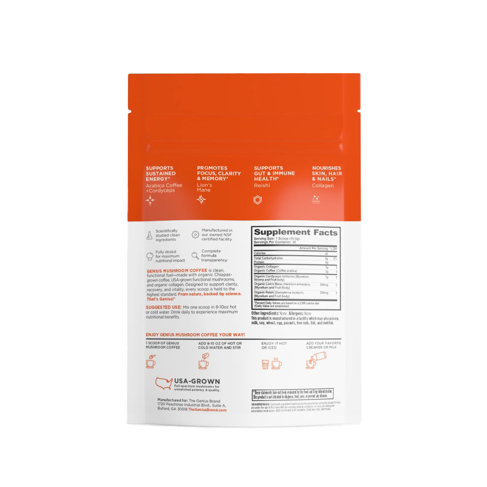 Supplement package with red and white design on a white background