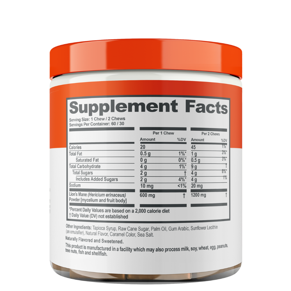 Lion's Mane Soft Chews Back Facts