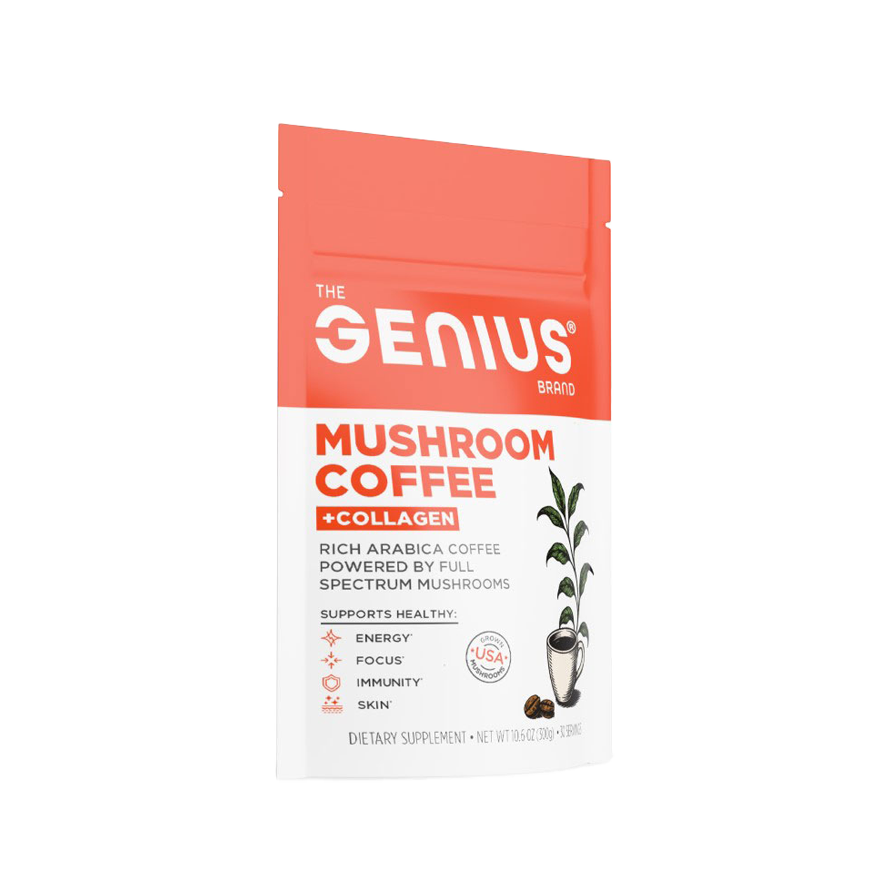 Genius Mushroom Coffee Blend for Focus, Energy, and Wellness