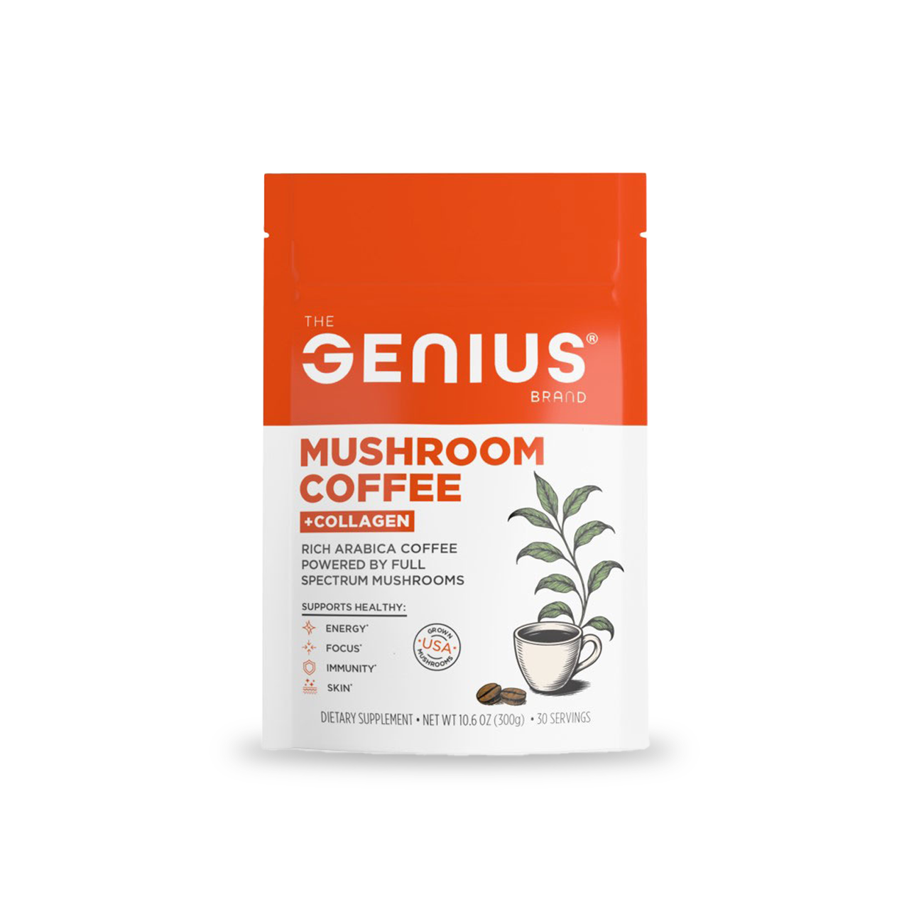 Genius Mushroom Coffee Blend for Focus, Energy, and Wellness