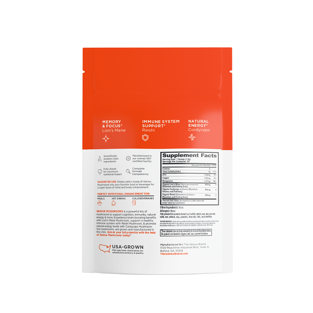 Genius Mushroom Powder to Support Cognitive Performance 