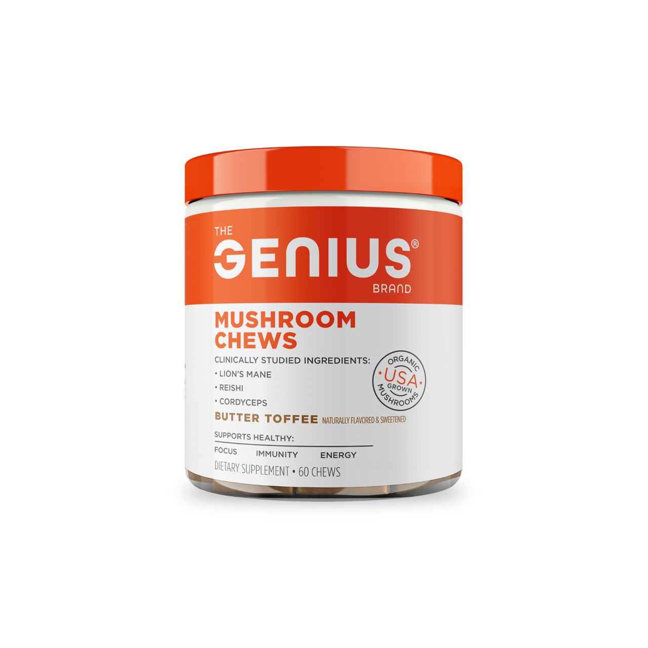 Genius Mushroom Soft Chews for Focus, Energy, and Wellness